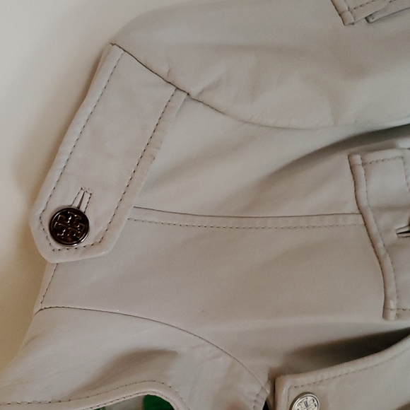 Tory Burch Winter White Sergeant Pepper Military Style Leather Jacket - Picture 13 of 16